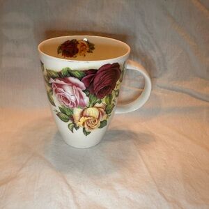 Vintage Multicolor Garden Rose Fine Bone China Mug